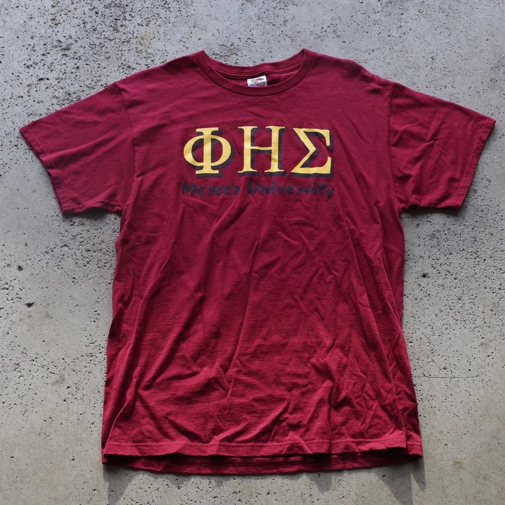 Vintage Phi Eta Sigma Mercer University T-Shirt Size Large Fraternity Tee